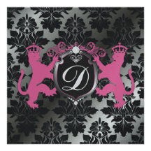311 Luxe Lion Heraldry  16th, 21st, 30, 40, 50 Custom Announcements
