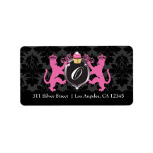 311 Luxe Lion Heraldry Pink Cupcake Labels