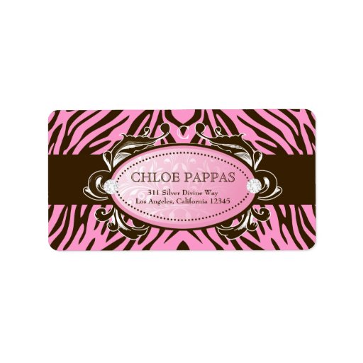 311-Luxuriously Pink N Brown Zebra Label