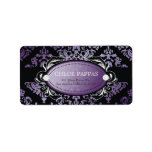 311-Luxuriously Purple Damask Label