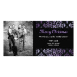 311-Luxuriously Purple Damask Photo Card