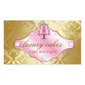 311 Luxury Cakes Golden Damask Shimmer Business Cards