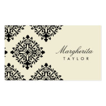 311-Margherita Cream et Blanc Damask Business Card