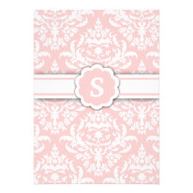 311-Marissa Monogram Damask Pink Invites