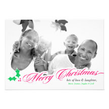 311-Merry Christmas with Holly Invitations