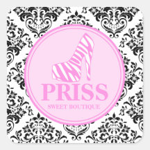 311 Miss Priss Zebra Heel Sticker
