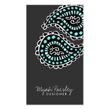 311 Myah Paisley Lavender Mint Green Business Card Templates
