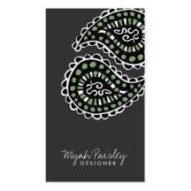 311 Myah Paisley Lavender Moss Green Business Cards