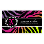 311-Naomi Zebra Print Pink Purebred Sunset Business Card Template