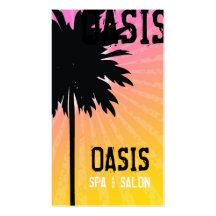 311-OASIS PALM TREE PINK TOO BUSINESS CARD TEMPLATES
