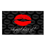 311-Oh Just Kiss it! Red | Black Business Card Template