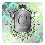 311 Ooh La La Aqua Lime Damask Sticker