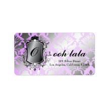 311 Ooh La La Lilac Damask Custom Address Label