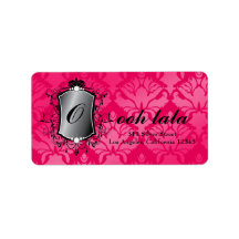 311 Ooh La La Pink Damask Custom Address Label