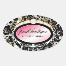 311 Opulent Gold Leopard Pink Oval Sticker