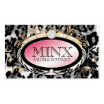 311 Opulent Gold Pink Leopard Premium Pearl Paper Business Card Templates