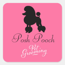 311 Peaches the Poodle Pet Grooming Square Sticker