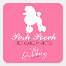 311 Pearl the Poodle Pet Grooming Square Sticker