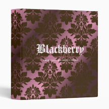 311- Pink Blackberry "Pure" Chocolate Damask Vinyl Binders
