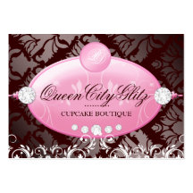 311 Pink Delish Monogram | Chocolate 3.5 x 2.5 Business Card Templates