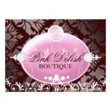 311 Pink Delish Monogram | Chocolate Personalized Invitation