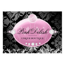 311-Pink Delish Monogram | Noir 3.5 x 2.5 Business Card Templates