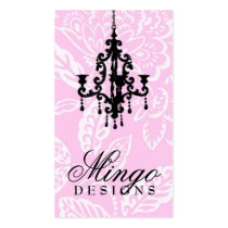 311-PINK FLAMINGO VINTAGE DAMASK BUSINESS CARD TEMPLATES