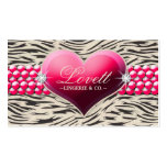 311-Pink Glam Heart (more dots) Business Card Template
