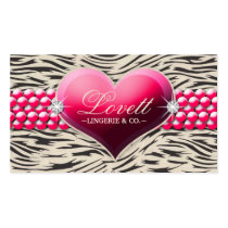 311-Pink Glam Heart (more dots) Business Card Template