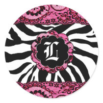 311-Pink Lace & Zebra Sticker