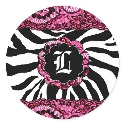 311-Pink Lace & Zebra Sticker by Jill311