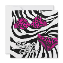 311-Pink Leopard Lingerie Set Custom Invites