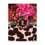 311-PINK WILD LILY LEOPARD INVITATION postcards