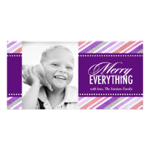 311 Purple Merry Everything Christmas Photo Card