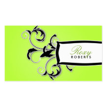 311-Roxy Lime and Black Business Card Templates