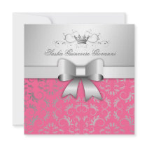 311-Silver Divine Bow | Luscious Pink Sweet 16