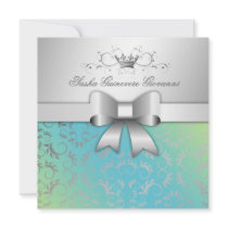 311-Silver Divine Bow | Turquoise Lime Sweet 16
