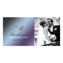 311-SilverDivine Crown | Hydrangea Thank You Photo Custom Photo Card