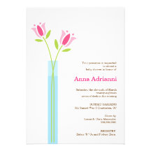 311-Simply Fresh Baby Shower | White Personalized Invites