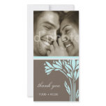 311-SKY FLORAL BURST - THANK U OR SAVE THE DATE CUSTOM PHOTO CARD