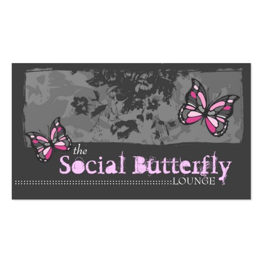 311-SOCIAL BUTTERFLY PINK BUSINESS CARD