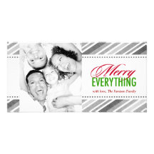 311 Striped Merry Everything Christmas Photo Card