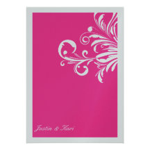 311-Swanky Swirls_Hot Pink Metallic Custom Announcements