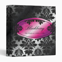 311-Sweet Blackberry Truffle Damask 3 Ring Binders