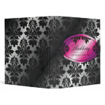 311-Sweet Blackberry Truffle Damask 3 Ring Binders