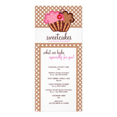 311-Sweet Cakes Cupcake Rackcard Full Color Rack Card by Jill311