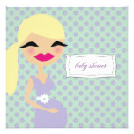 311-Sweet Pregnant Mommy Floral - Blonde Custom Announcements