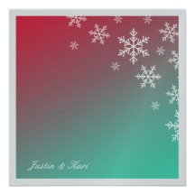 311-Sweet Snowflake Turquiose Dream Metallic Personalized Invites