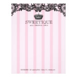 311 Sweetique Pink Stripes & Lace Customized Letterhead
