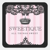 311 Sweetique Pink Stripes & Lace Stickers